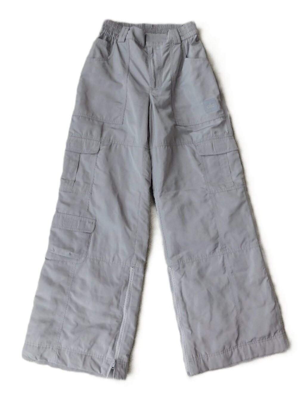 ALO Yoga High-Waist Ski-Moto Puffer Pants | Fog Gray | EUC | XS